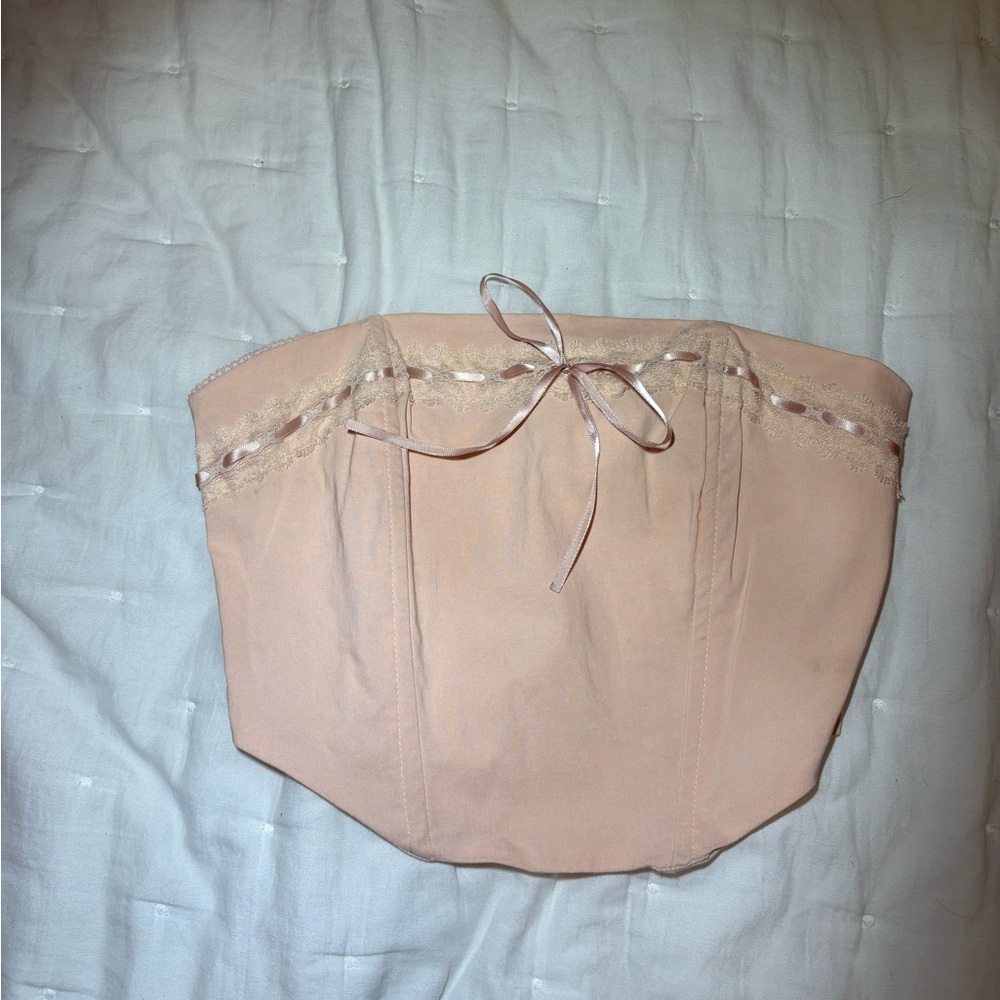 Pink Strapless Corset Top